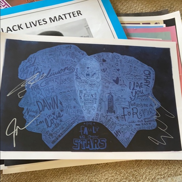 signed poster from The Fault In Our Stars press tour in Dallas 2014.